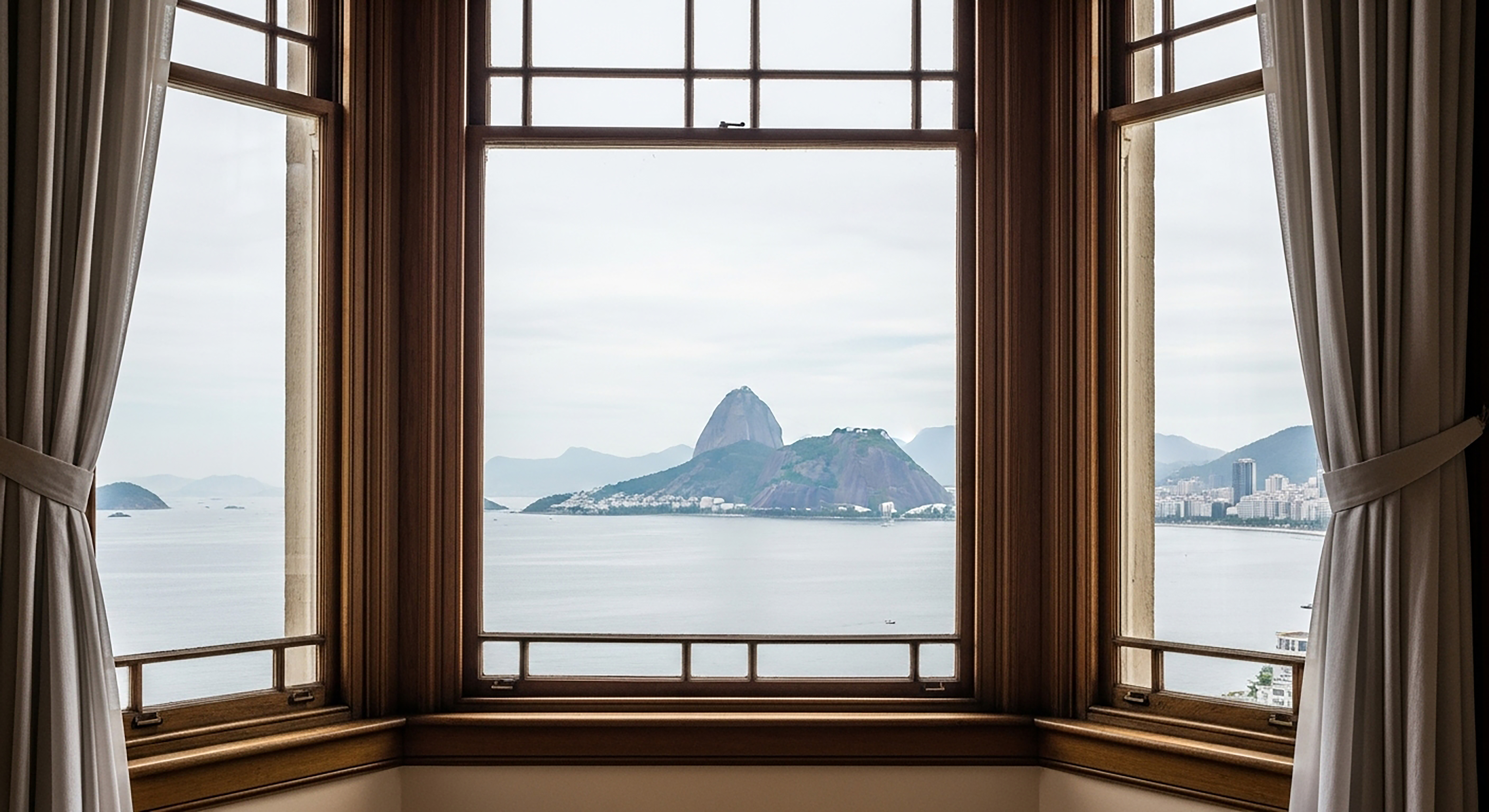 Picture of a view from a hotel windows, showing Rio de Janeiro - Brazil
