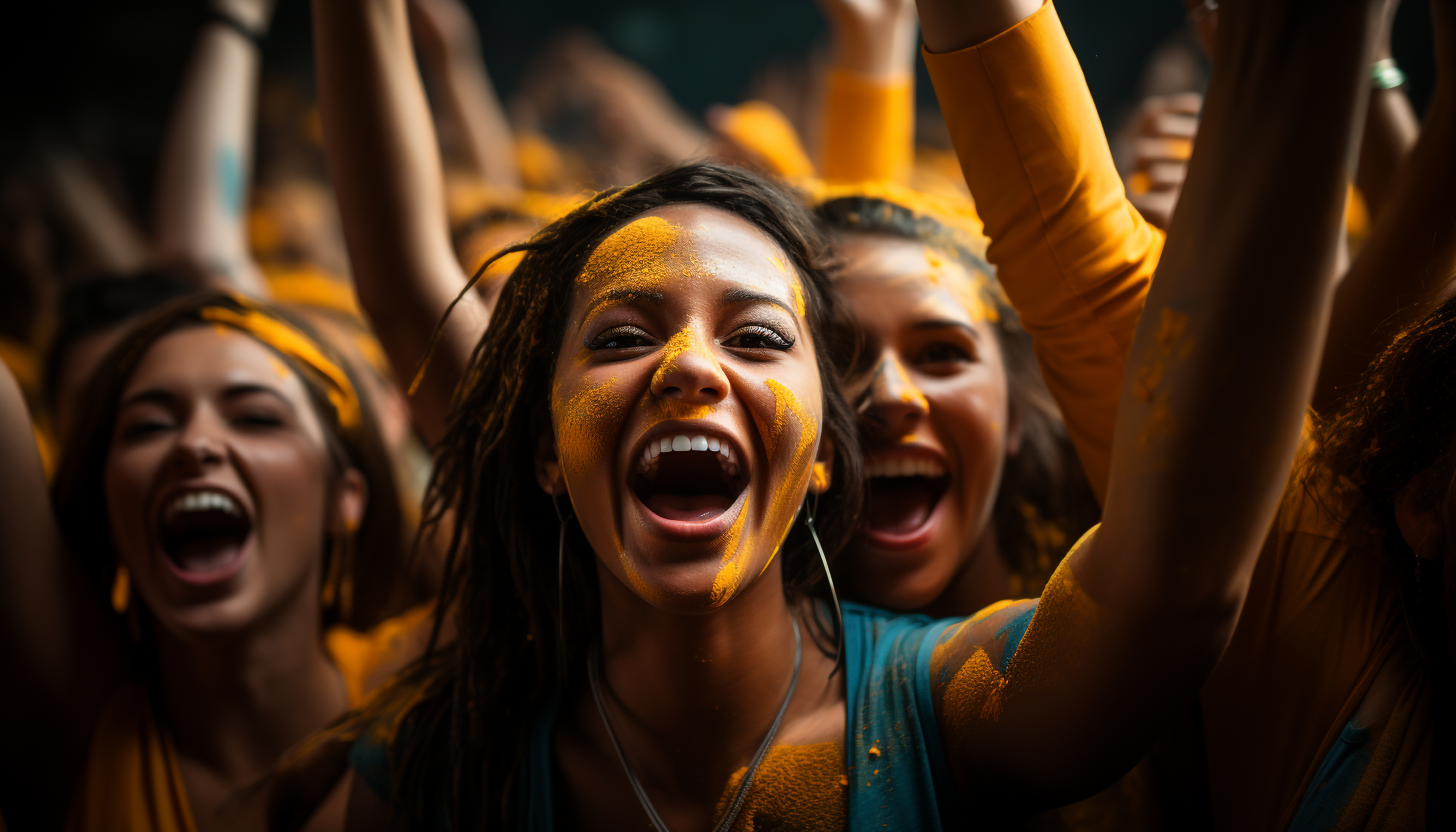 People celebrating the carnival in the streets - Brazil.